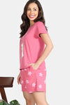 Zivame Knit Cotton Short Set - Rapture Rose — thumbnail 3